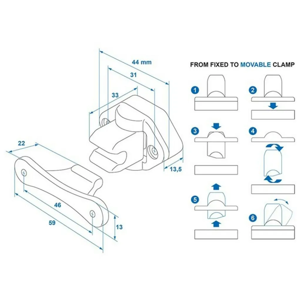 Hang- & Sluitwerk-ProPlus Scharnierende deurvanger grijs