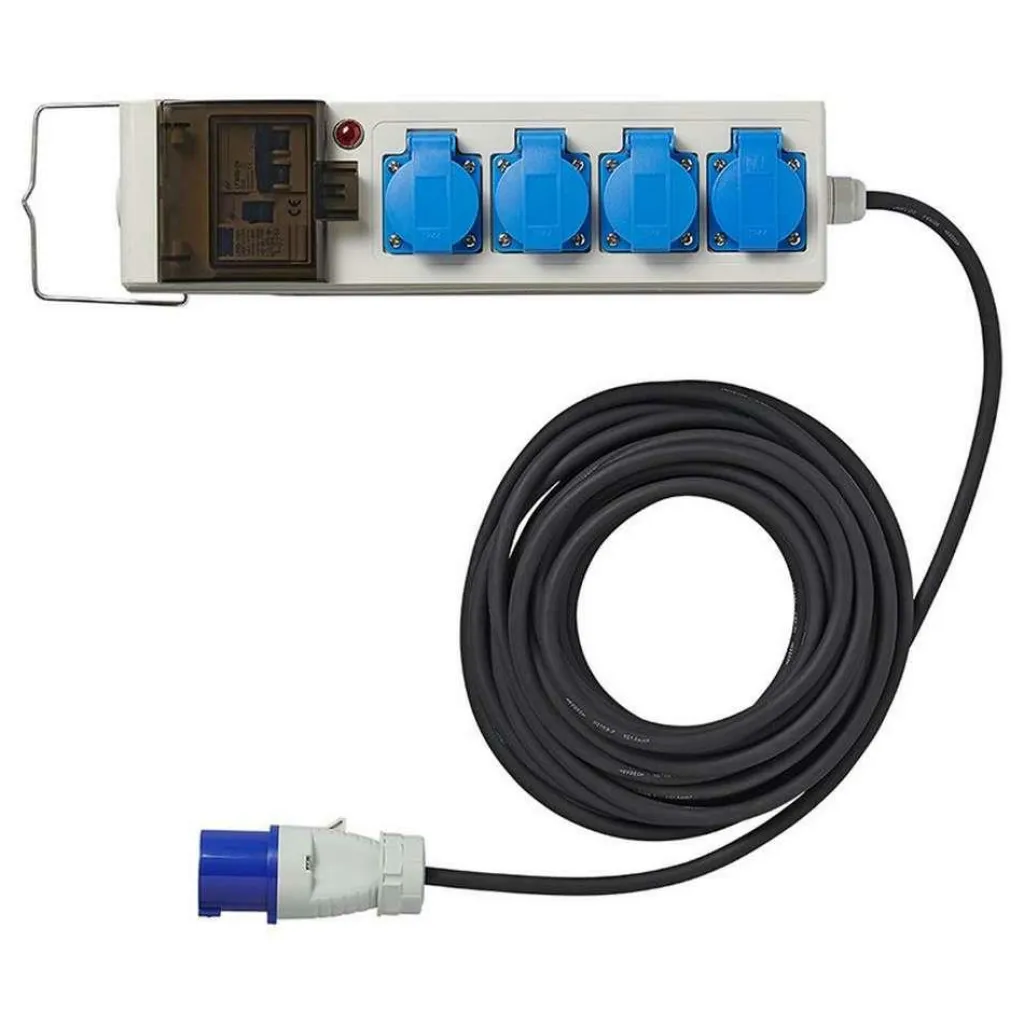 Camping Elektra-ProPlus Tent-vouwwagen stekkerdoos met aardlekschakelaar 10 meter