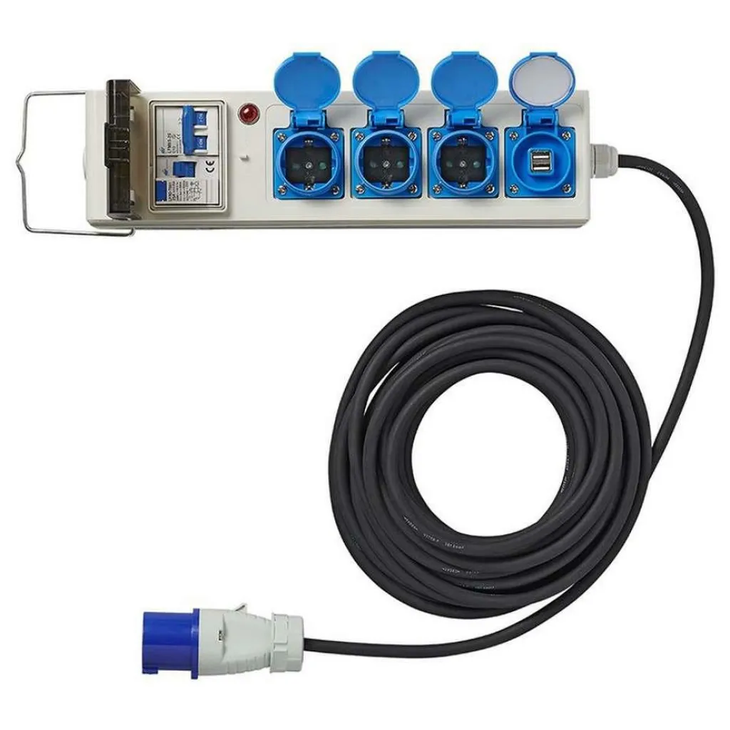 Camping Elektra-ProPlus Tent-vouwwagen stekkerdoos met aardlekschakelaar 10 meter