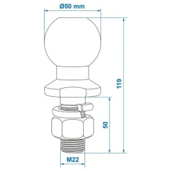 ProPlus Trekhaakkogel opschroefbaar< Aanhangwagenmateriaal