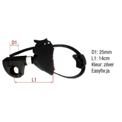 Pro-user Bikeholder Easyfix afsluitbare fietsklem kort< Fietsendragers