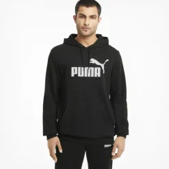 Truien & Vesten-Puma Essentials Big Logo hoodie heren black