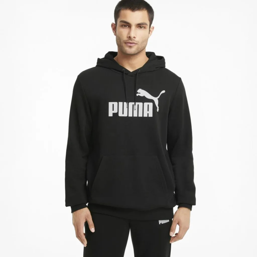 Truien & Vesten-Puma Essentials Big Logo hoodie heren black
