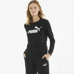 Puma Essentials Logo Crew sweater dames black< Truien & Vesten