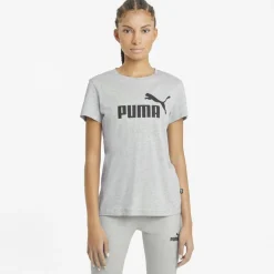 Shirts, Polo's & Blouses-Puma Essentials Logo shirt dames light grey heather