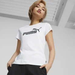 Puma Essentials Logo shirt dames white< Shirts, Polo's & Blouses