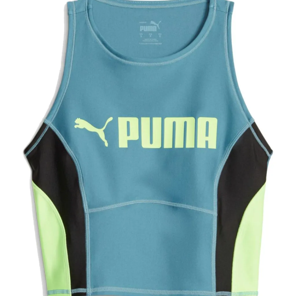 Puma Fit Eversculpt sport bh dames bold blue speed green< Sportbh's