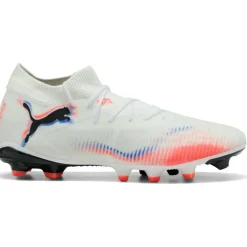Puma Future 8 Match FG - AG voetbalschoenen white black glowing red< Voetbalschoenen