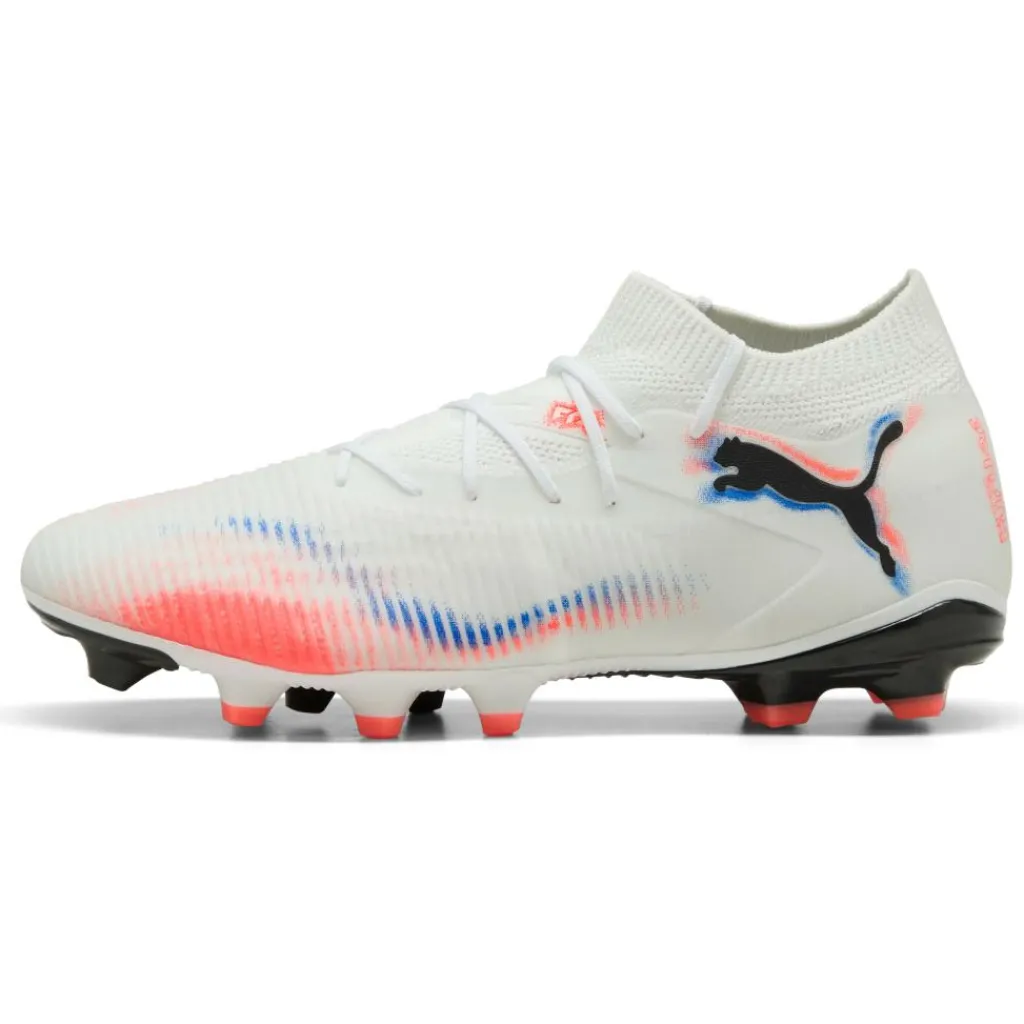 Puma Future 8 Match FG - AG voetbalschoenen white black glowing red< Voetbalschoenen