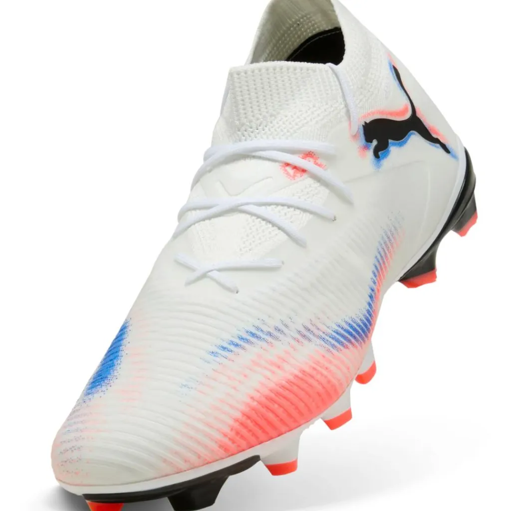 Puma Future 8 Match FG - AG voetbalschoenen white black glowing red< Voetbalschoenen