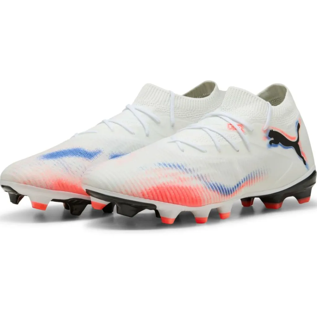 Puma Future 8 Match FG - AG voetbalschoenen white black glowing red< Voetbalschoenen