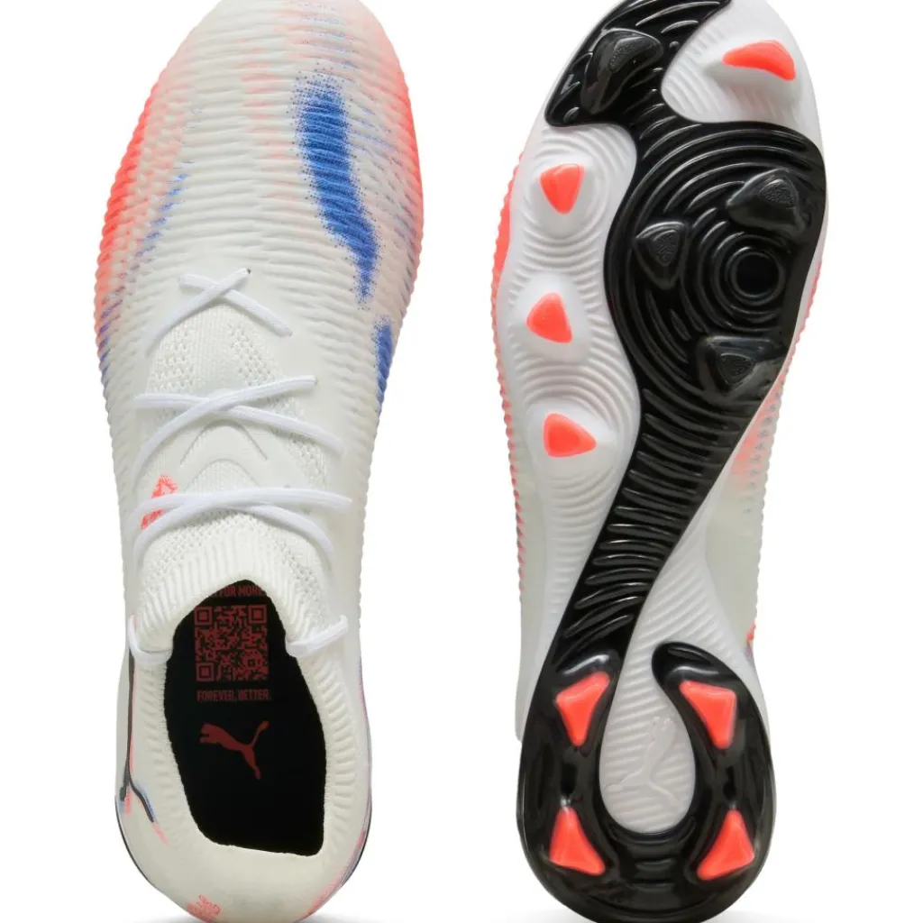 Puma Future 8 Match FG - AG voetbalschoenen white black glowing red< Voetbalschoenen