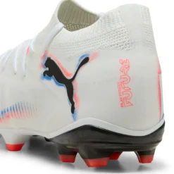 Puma Future 8 Match FG - AG voetbalschoenen white black glowing red< Voetbalschoenen