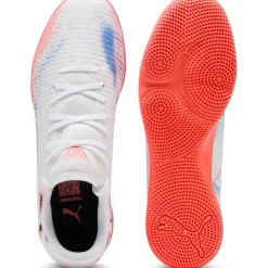 Puma Future 8 Play It IC zaalvoetbalschoenen white black glowing red< Voetbalschoenen