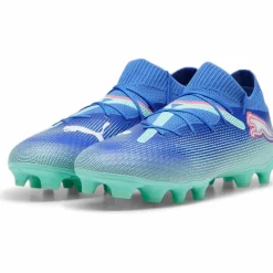 Puma FUTURE 7 PRO FG AG voetbalschoenen heren bluemazing white electric peppermint< Voetbalschoenen
