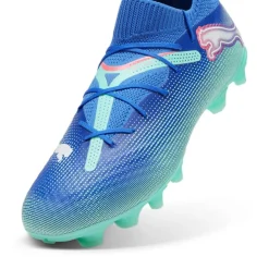 Puma FUTURE 7 PRO FG AG voetbalschoenen heren bluemazing white electric peppermint< Voetbalschoenen