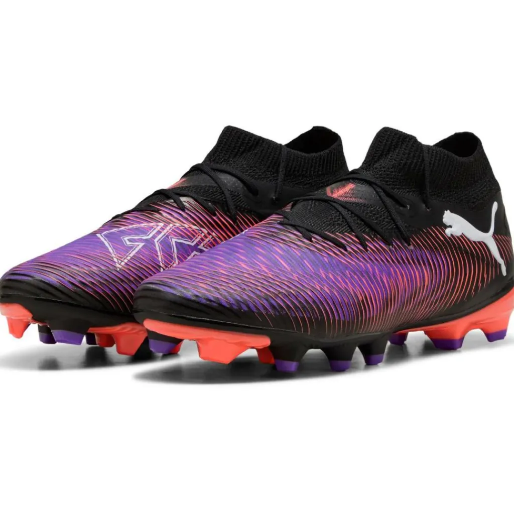 Puma FUTURE 8 PRO FG AG voetbalschoenen heren black white glowing red< Voetbalschoenen