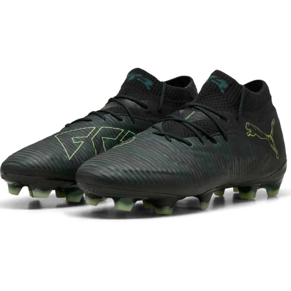 Voetbalschoenen-Puma Future 8 Ultimate FG voetbalschoenen black fizzy licht green terrain