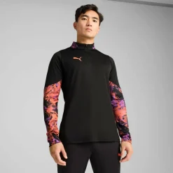 Puma IndividualCUP 1/4 Zip trainingsshirt heren black< Voetbalkleding