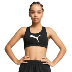 Sportbh's-Puma 4KEEPS sport bh dames black big white cat