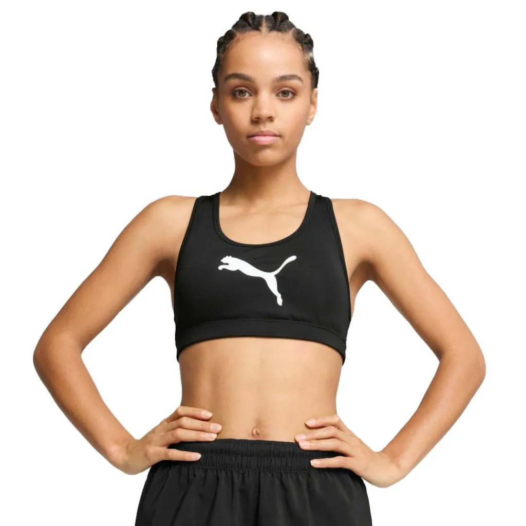 Sportbh's-Puma 4KEEPS sport bh dames black big white cat