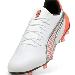Puma King Match FG - AG voetbalschoenen white silver glowing red< Voetbalschoenen