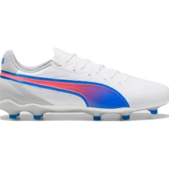 Puma KING MATCH FG AG voetbalschoenen heren white bluemazing flat light grey< Voetbalschoenen