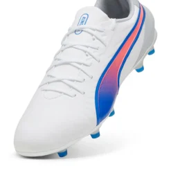 Puma KING MATCH FG AG voetbalschoenen heren white bluemazing flat light grey< Voetbalschoenen