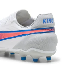 Puma KING MATCH FG AG voetbalschoenen heren white bluemazing flat light grey< Voetbalschoenen