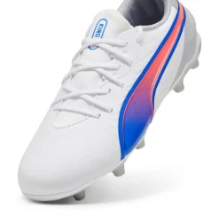 Puma KING MATCH FG AG voetbalschoenen junior white bluemazing flat light grey< Voetbalschoenen