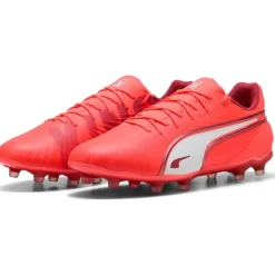 Puma KING MATCH FG AG voetbalschoenen heren glowing red white red fire< Voetbalschoenen