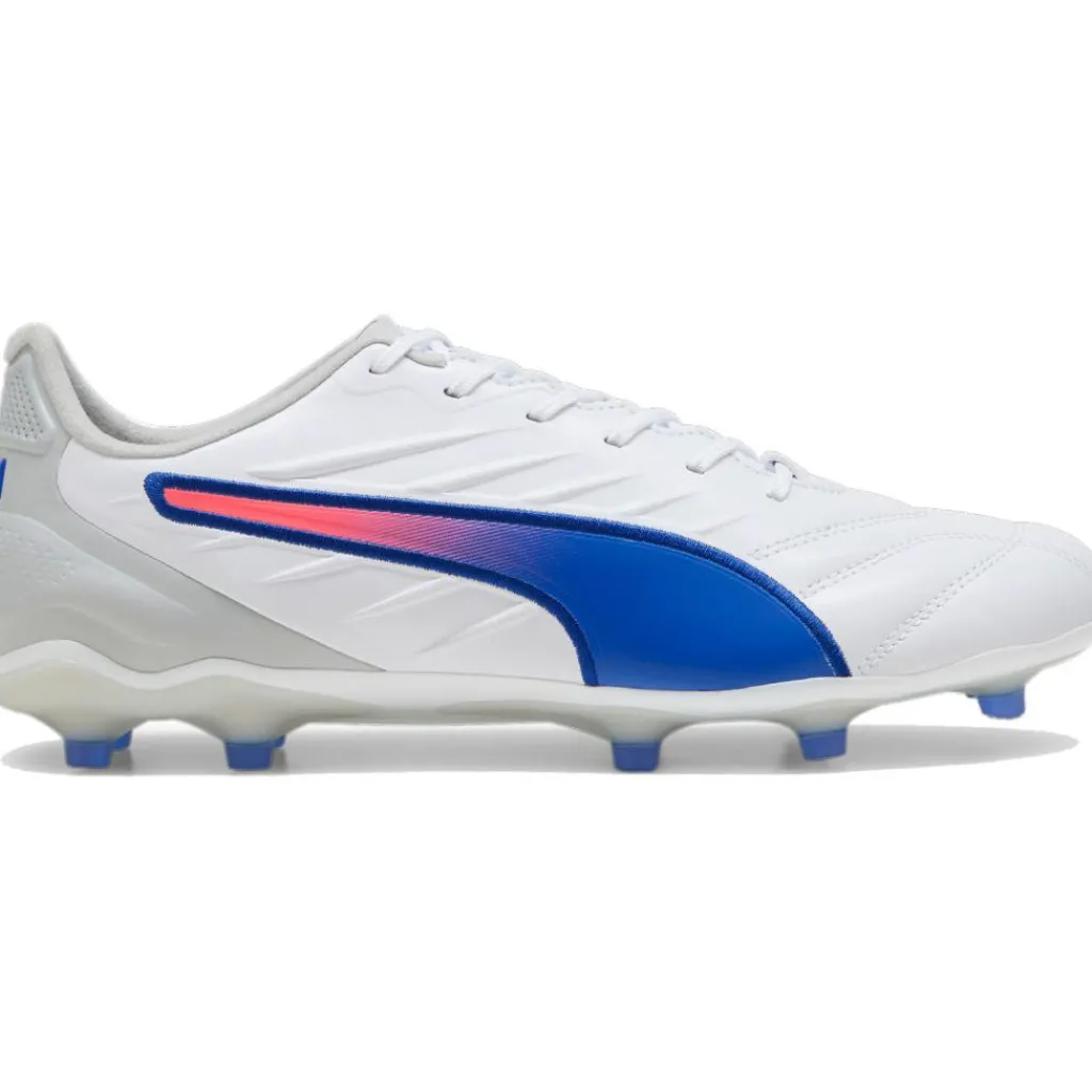 Puma KING PRO FG AG voetbalschoenen heren white bluemazing flat light grey< Voetbalschoenen