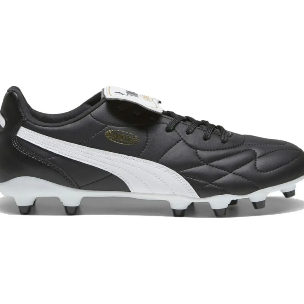 Puma KING TOP FG AG voetbalschoenen heren black white gold< Voetbalschoenen