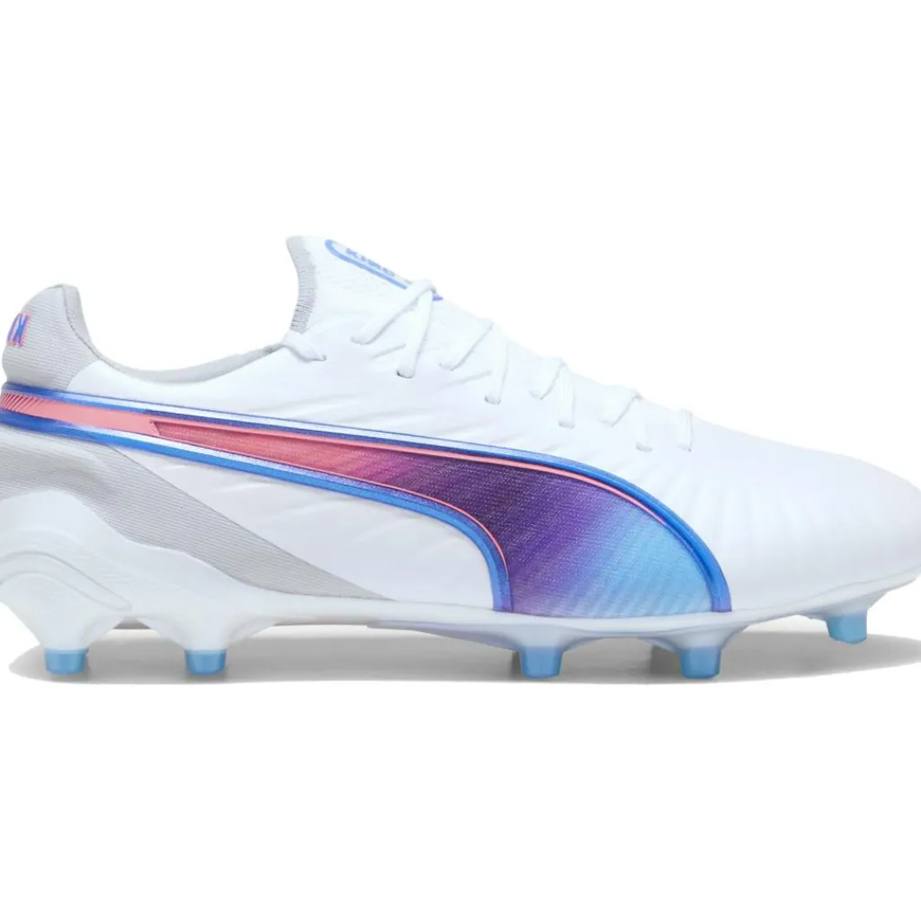 Puma KING ULTIMATE FG AG voetbalschoenen dames white bluemazing flat light grey sunset glow< Voetbalschoenen