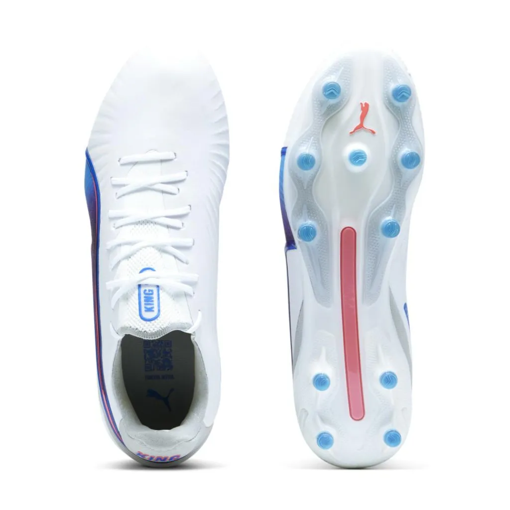 Puma KING ULTIMATE FG AG voetbalschoenen dames white bluemazing flat light grey sunset glow< Voetbalschoenen