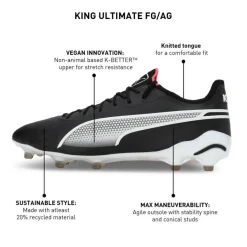 Puma King Ultimate FG AG voetbalschoenen heren black white fire orchid< Voetbalschoenen
