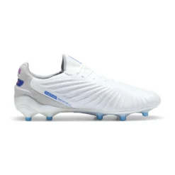 Voetbalschoenen-Puma KING ULTIMATE FG AG voetbalschoenen heren white bluemazing flat light grey sunset glow