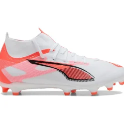 Puma ULTRA 5 MATCH+ FG AG voetbalschoenen heren white black glowing red< Voetbalschoenen