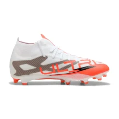 Puma ULTRA 5 MATCH+ FG AG voetbalschoenen heren white black glowing red< Voetbalschoenen
