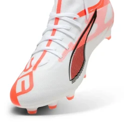 Puma ULTRA 5 MATCH+ FG AG voetbalschoenen heren white black glowing red< Voetbalschoenen