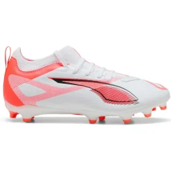 Puma ULTRA 5 MATCH FG AG voetbalschoenen junior white black glowing red< Voetbalschoenen