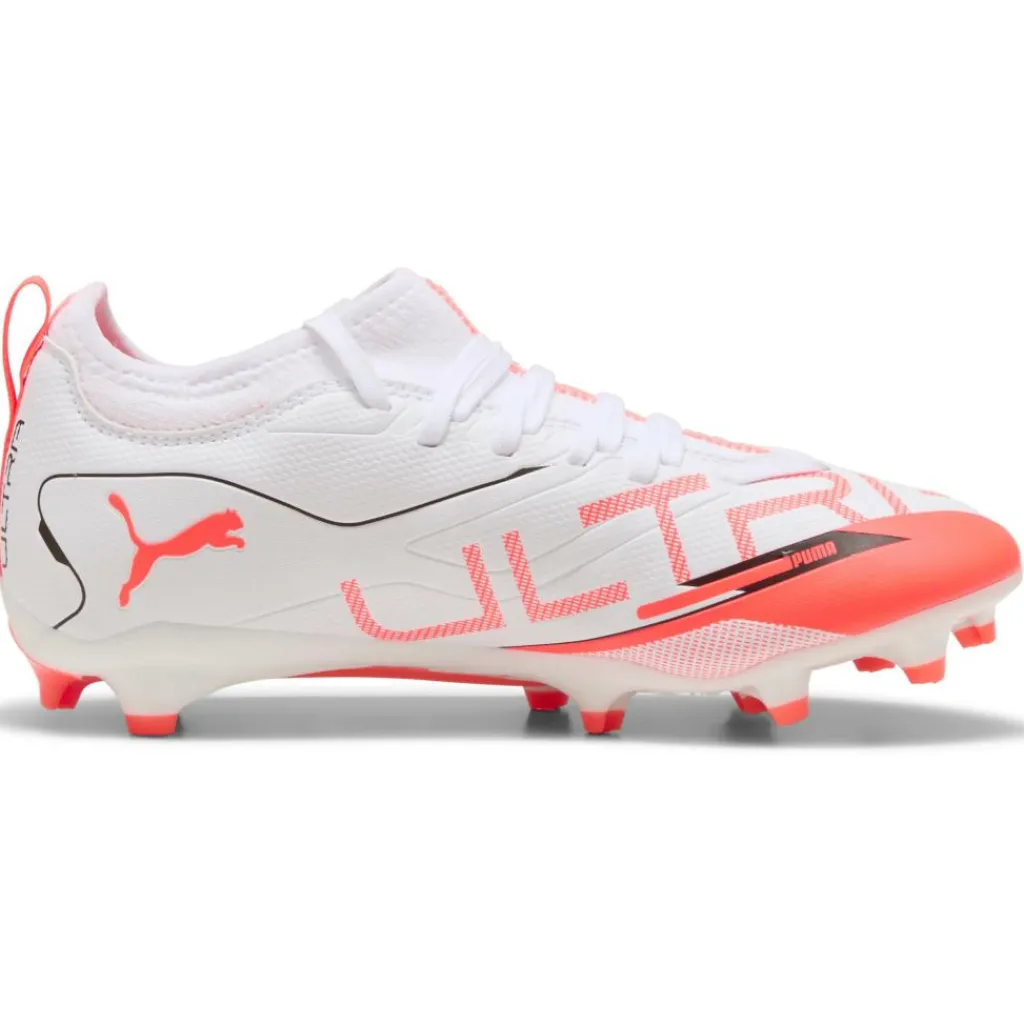 Puma ULTRA 5 MATCH FG AG voetbalschoenen junior white black glowing red< Voetbalschoenen