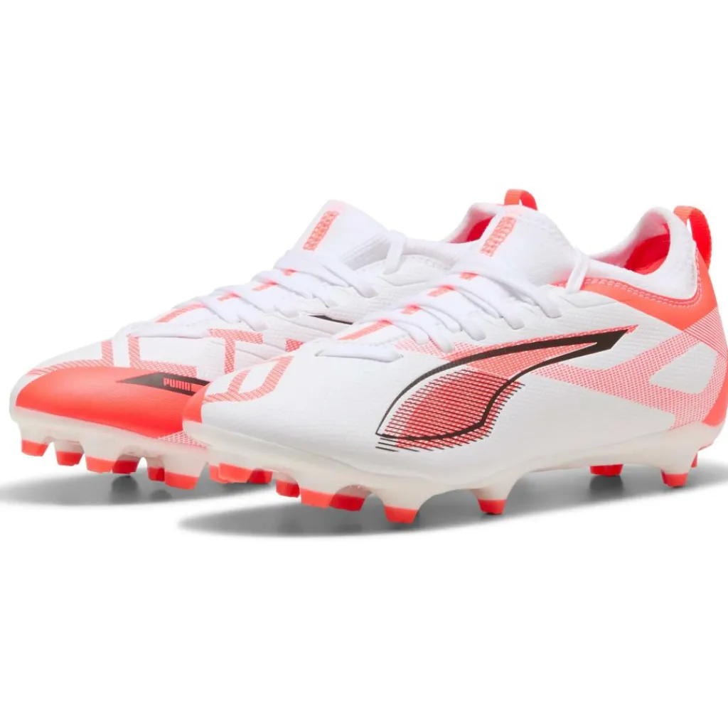 Puma ULTRA 5 MATCH FG AG voetbalschoenen junior white black glowing red< Voetbalschoenen