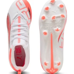 Puma ULTRA 5 MATCH FG AG voetbalschoenen junior white black glowing red< Voetbalschoenen