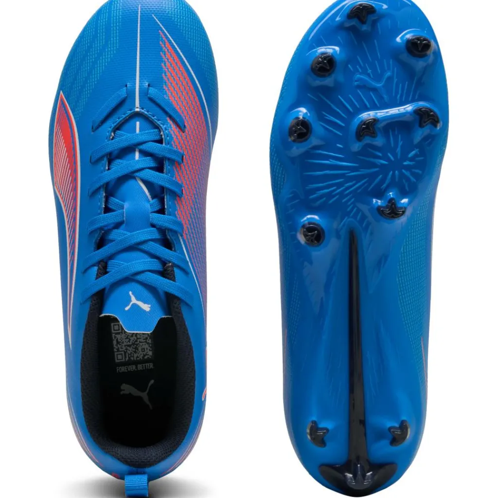 Puma Ultra 6 Play FG - AG voetbalschoenen junior ultra blue white glowing red< Voetbalschoenen