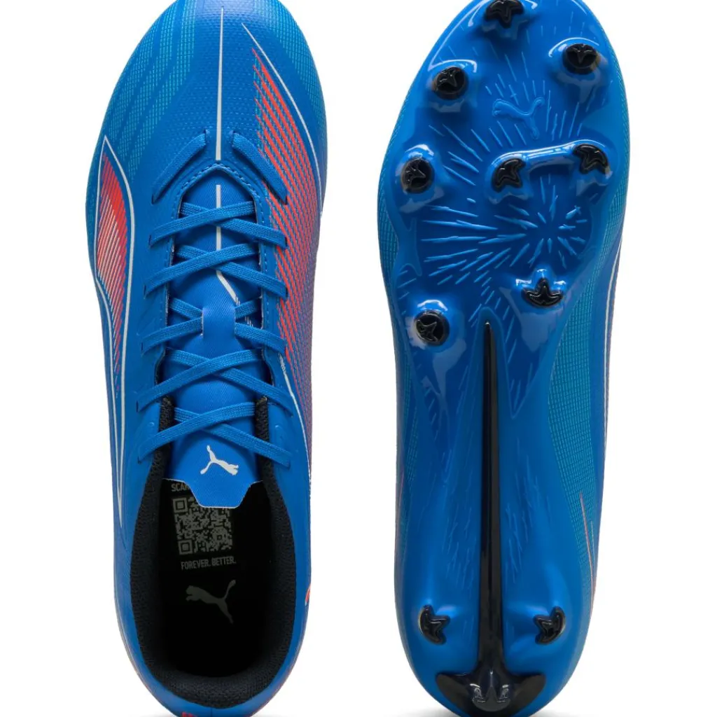 Puma Ultra 6 Play FG - AG voetbalschoenen ultra blue white glowing red< Voetbalschoenen