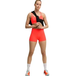 Sportbroek-Puma x HYROX sportlegging dames glowing red