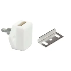 Pushlock Binnenslot en schootplaatje mini wit< Hang- & Sluitwerk