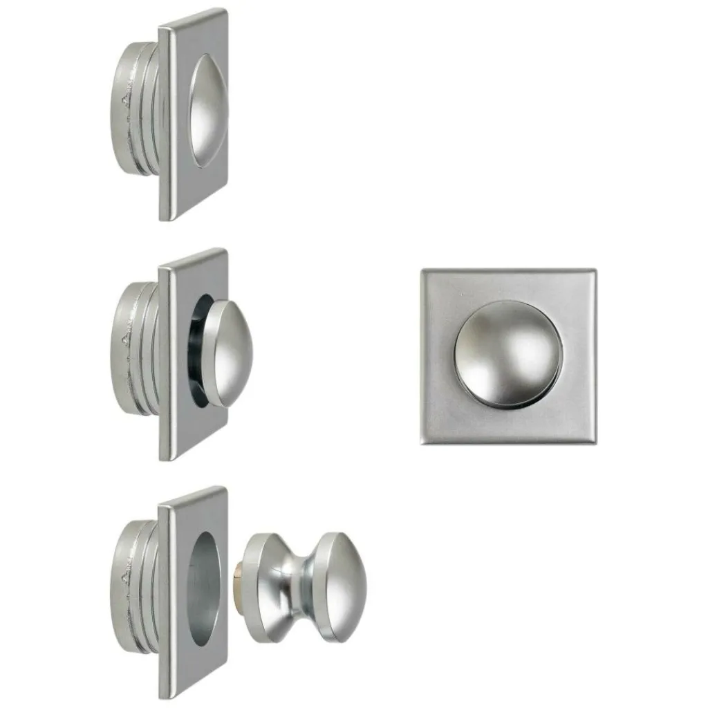 Pushlock Drukknop + buitenring vierkant mini mat chroom< Hang- & Sluitwerk