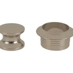 Pushlock Drukknop en buitenring gepolijst vernikkeld< Hang- & Sluitwerk